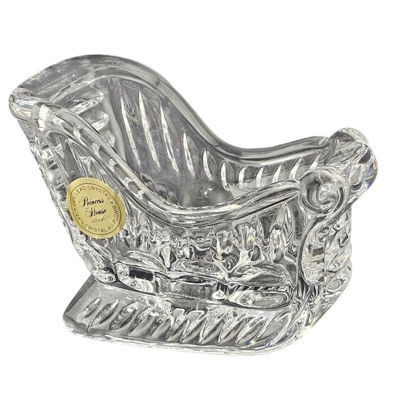 Princess House Other - Princess House Crystal Santa Sleigh Candleholder 3" Christmas sled 24% Lead glas